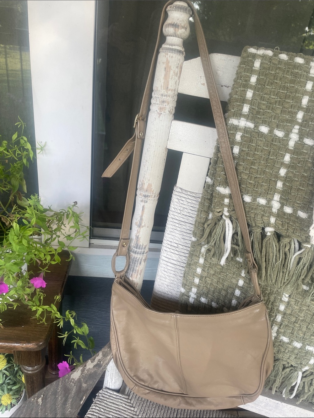 Taupe Shoulder Bag with Adjustable Strap